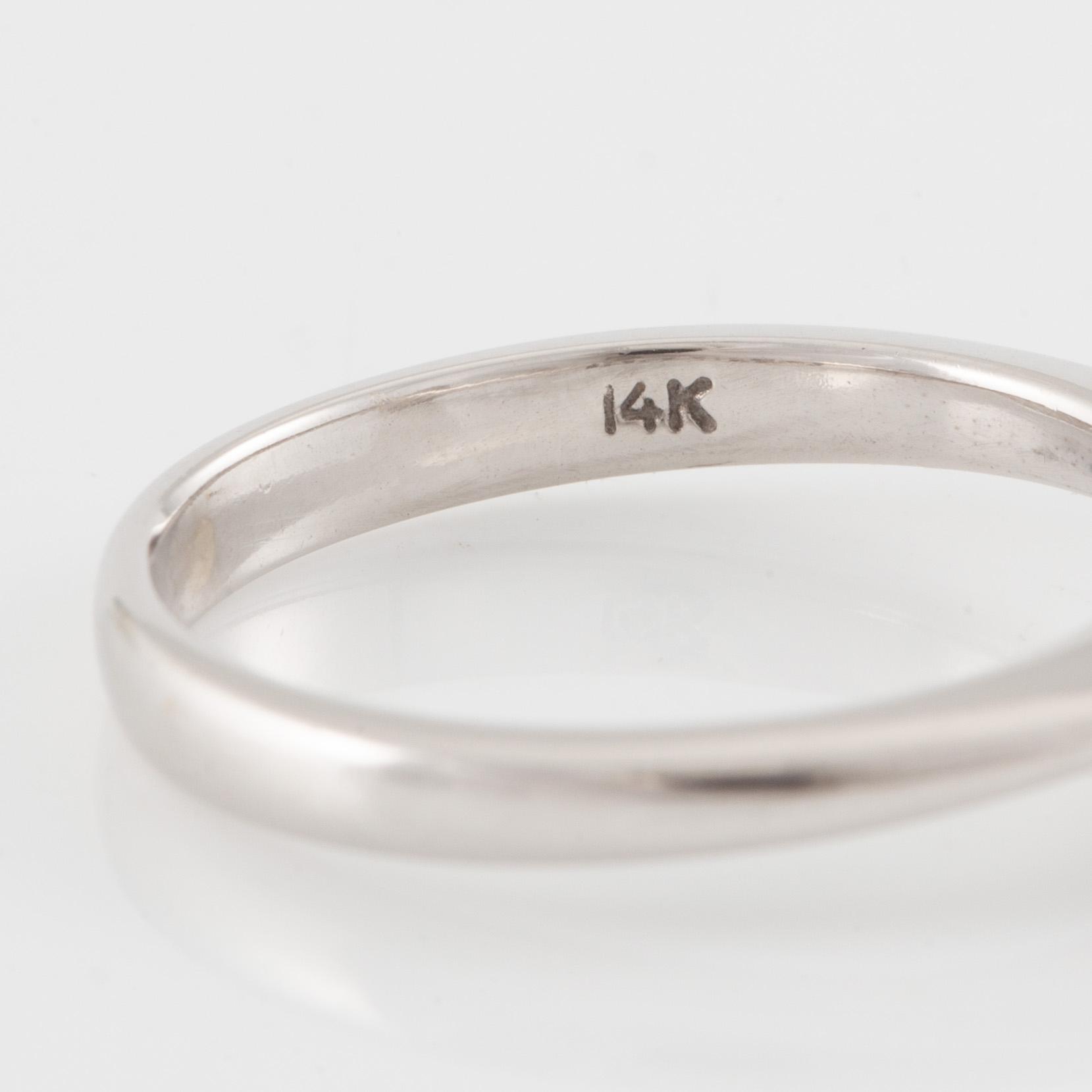 Ring, solitaire, white gold with brilliant-cut diamond 0.96 ct.