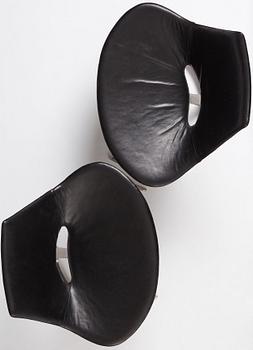 Preben Fabricius & Jørgen Kastholm, a pair of 'Scimitar' easy chairs, Ivan Schlechter, Copenhagen, ca 1962.