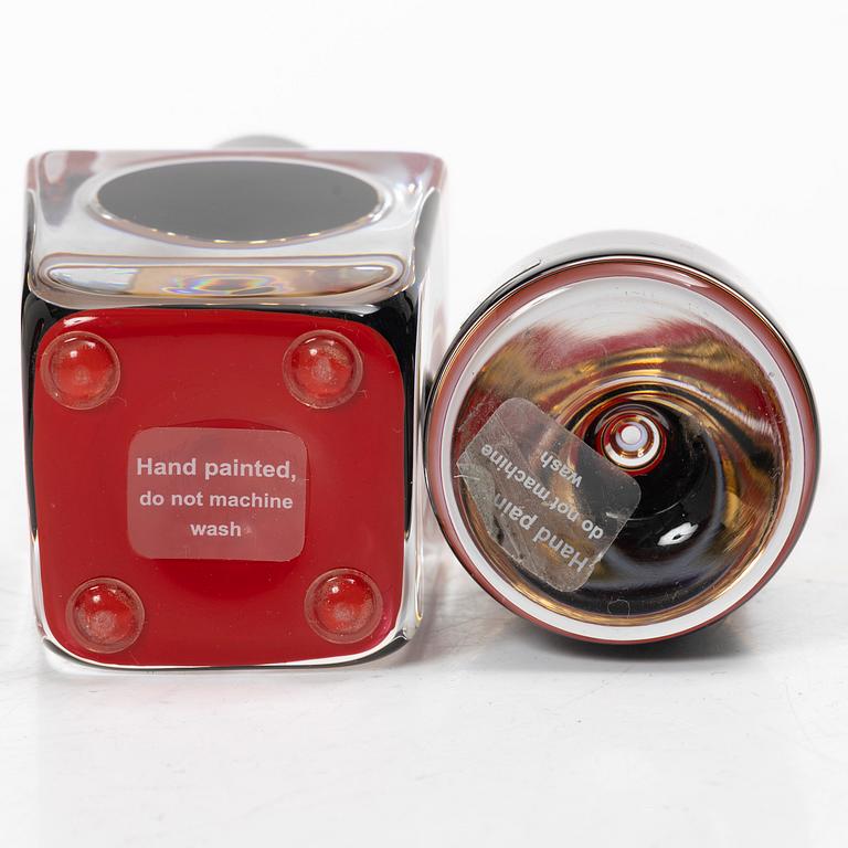 Åsa Jungnelius, glasskulpturer, 3 st, ”Make up”, Kosta Boda.