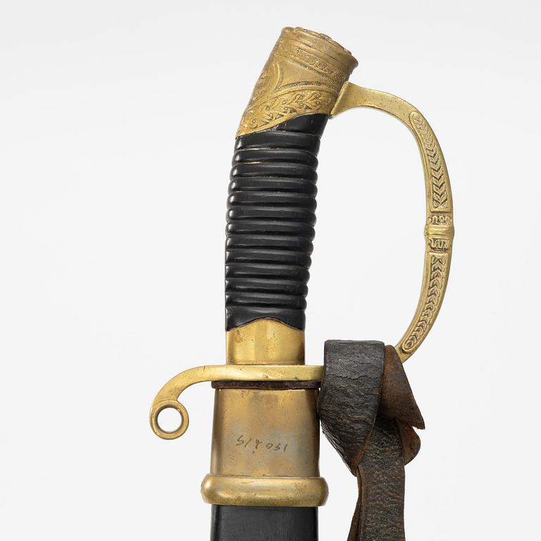 A Russian sabre, 1881 pattern, with scabbard.