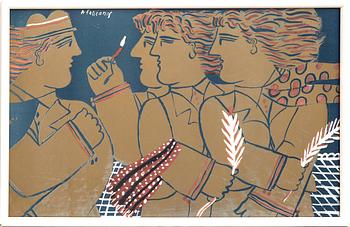 Alexandre Fassianos, blandteknik, Signerad.