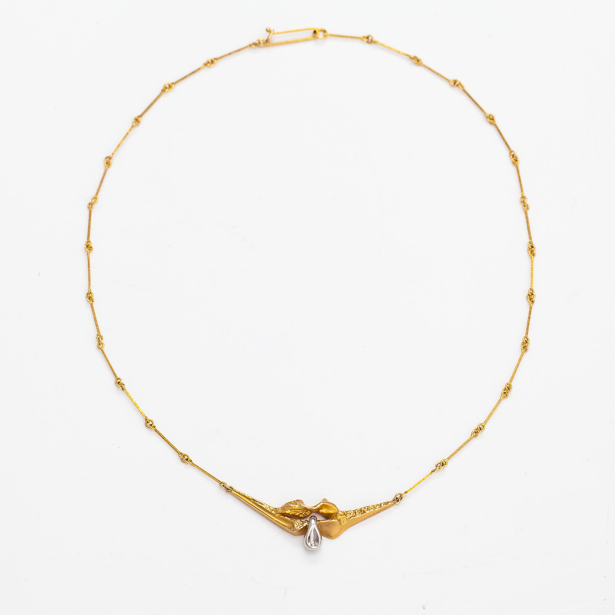 Björn Weckström, Kaulakoru "Dali", 14K kultaa ja platinaa. Lapponia 1987.