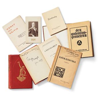 489. Books/Pamphlets (6) and a photo depicting Gösta Adrian-Nilsson.