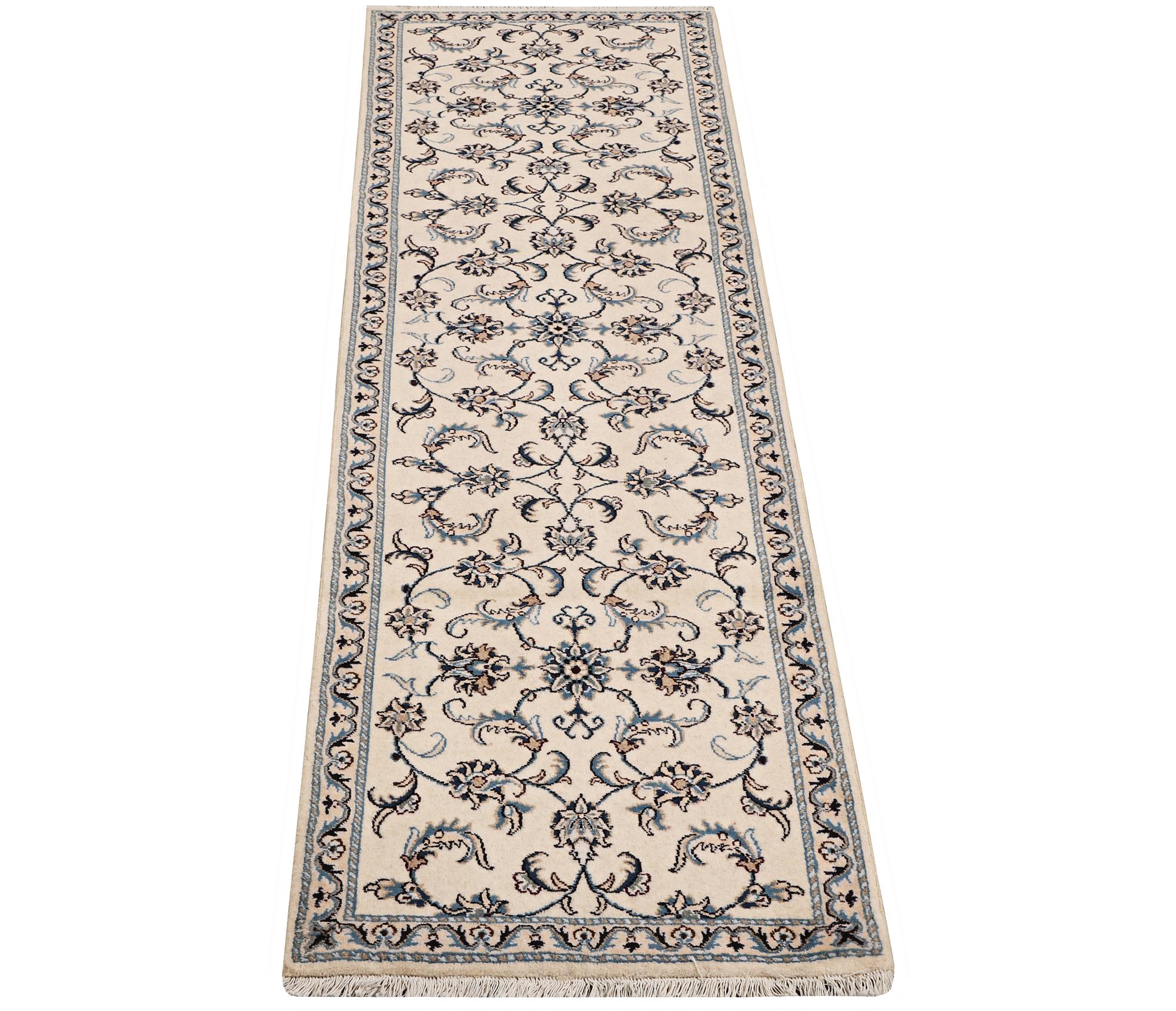 A runner carpet, Nain, part silk, ca 293 x 80 cm.