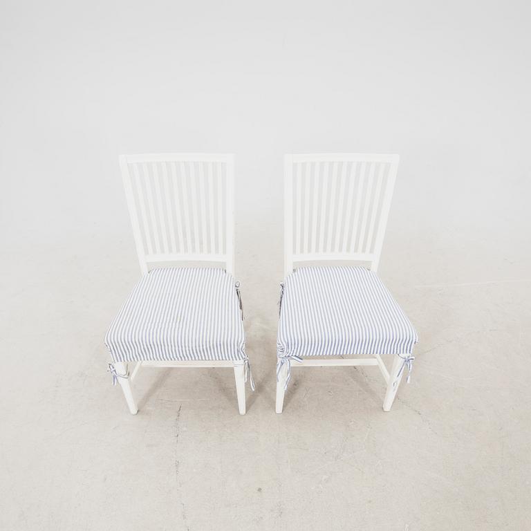 A set of 10 painted Gustavian style chairs from IKEA later part of the 20th century.