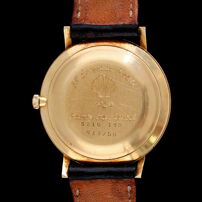 ARMBANDSUR, 18K guld, Certina automatic, blue ribbon. Total vikt ca 38 g.