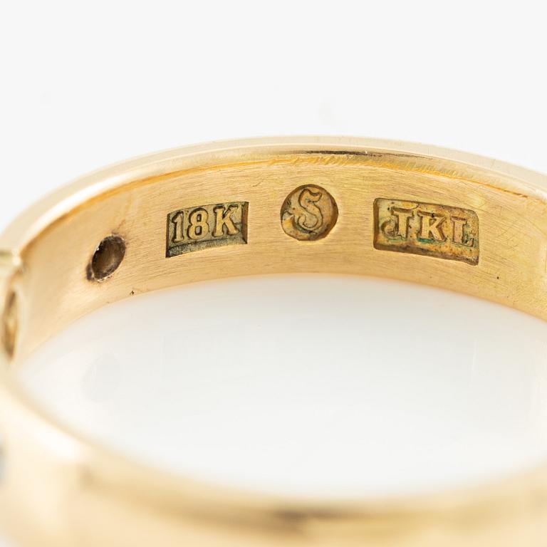 Jan-Christer Lundqvist, ring, 18K gold with faceted white stones, Skövde.