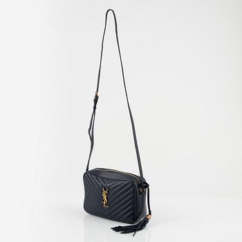 Yves Saint Laurent, a quilted navy leather 'Lou Camera Bag'.