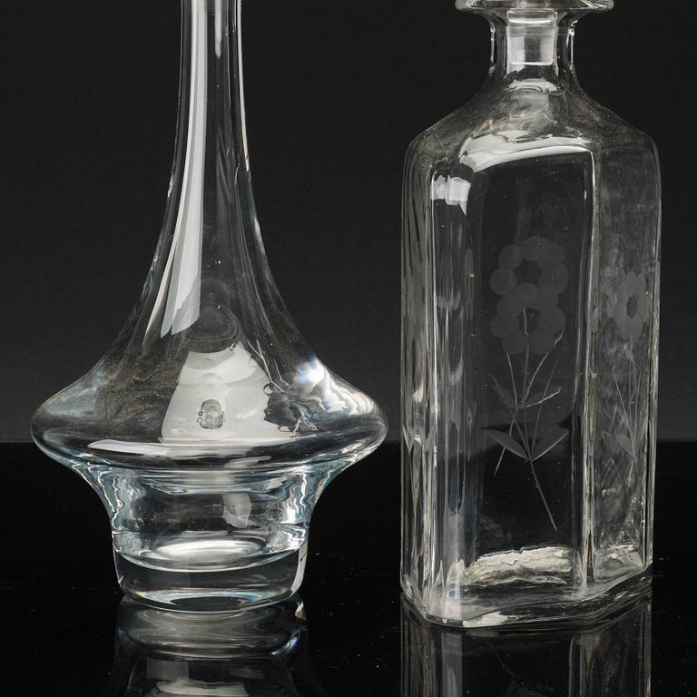 KARAFFER, 4 st, glas, 1900-tal,