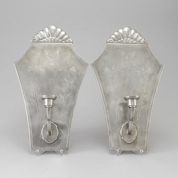 A couple of Wall sconcesof  tin, Astrid M Aagesen, Helsingborg 1920th.