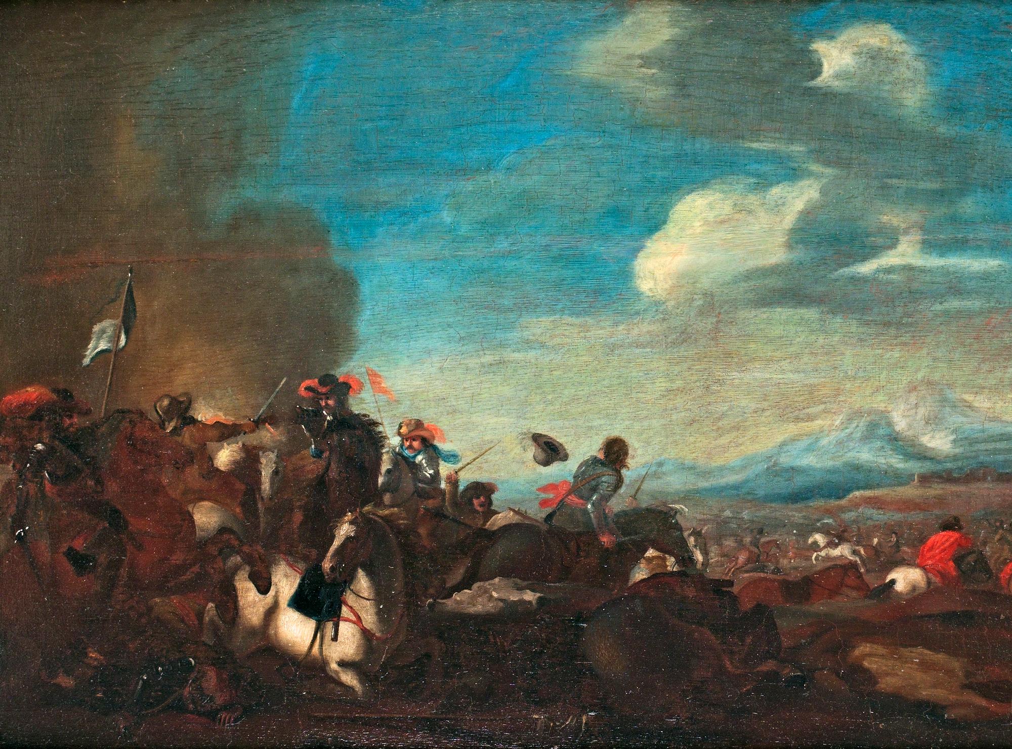 August Querfurt Circle of, A battle scene.