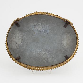 An late Empire gilt brass mirrored plateau, mid part of the 19th Century.