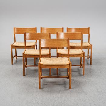 Six oak chairs by Børge Mogensen, C.M. Madsens Fabriker, Denmark.