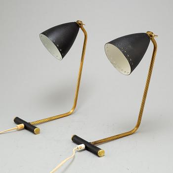 A pair of table lights, 1950's/60's.