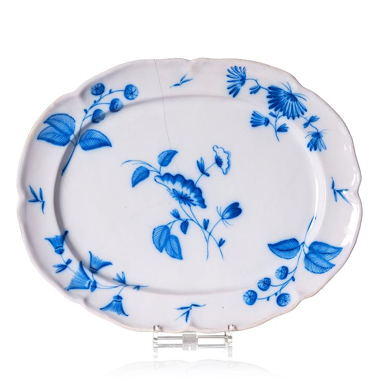 A large Swedish Marieberg faience serving dish, dated 1765.