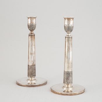 A pair of Swedish mid 2oth century sterling silver candlesticks, mark of CF Carlman, Stockholm 1950.