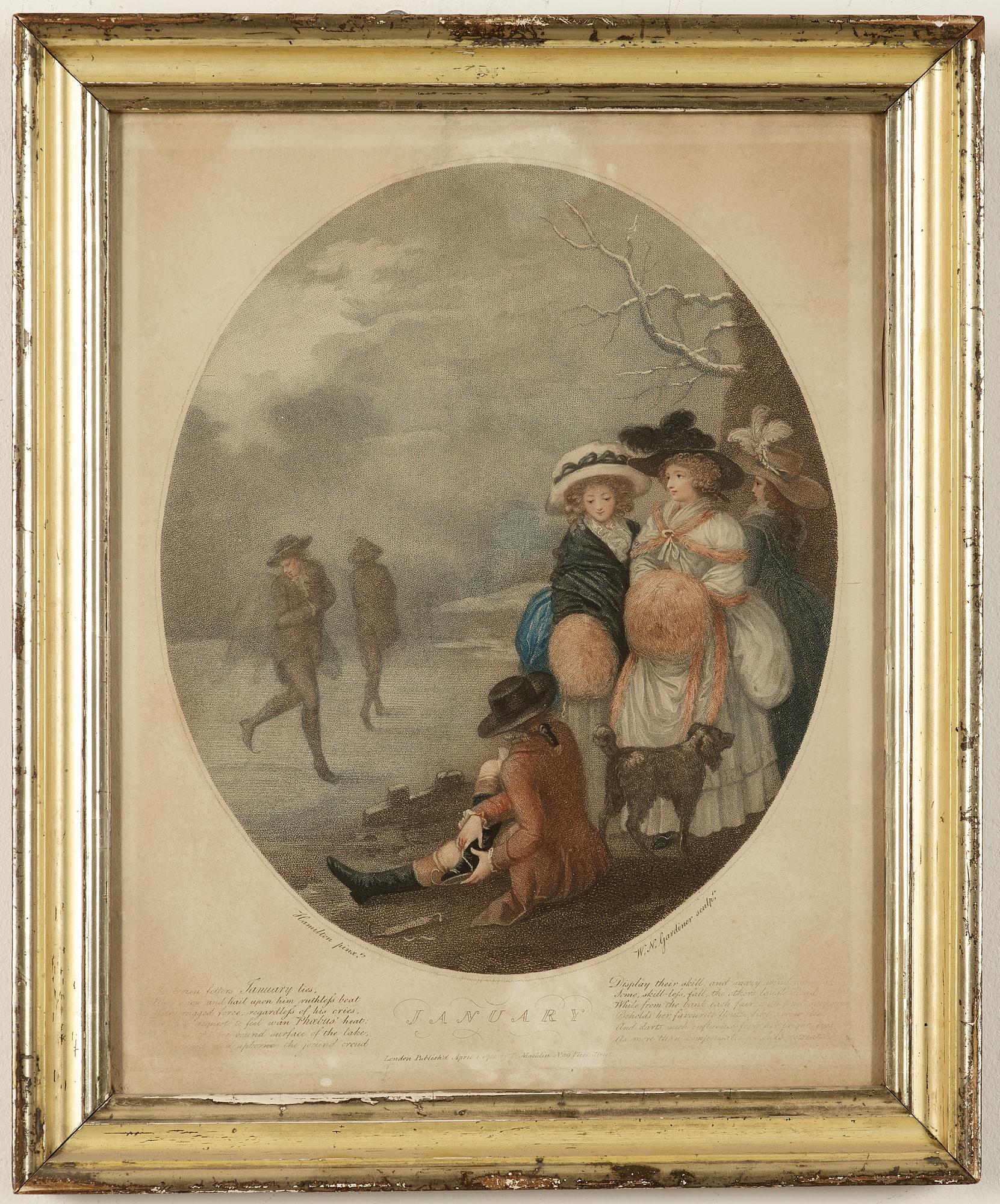GRAVYRER. 12 st, England 1800-tal.