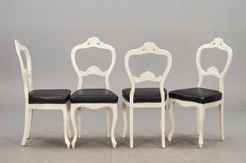 STOLAR, 4 st, rokokostil, 1900-talets mitt.