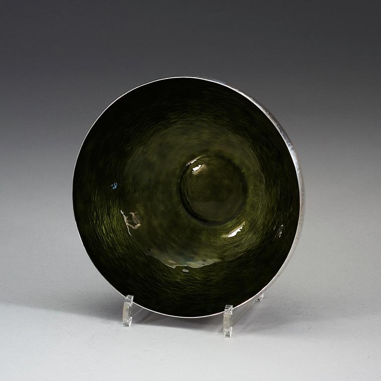 EVA HIDSTRÖM, skål, Kultakeskus, Tavastehus 1970, sterling och emalj.