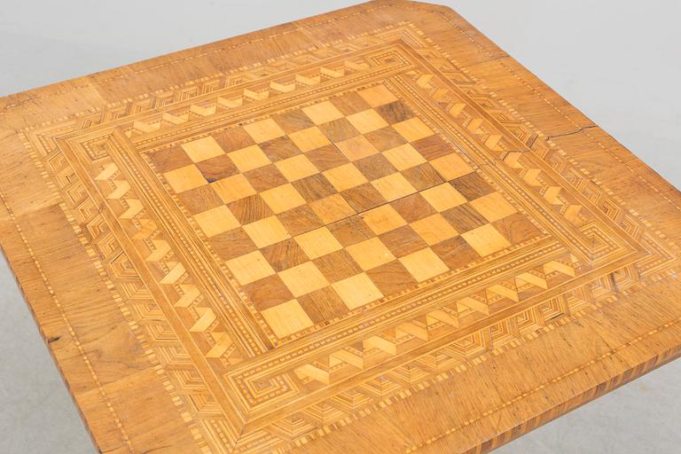 A intarsia table from the late 19th century.
