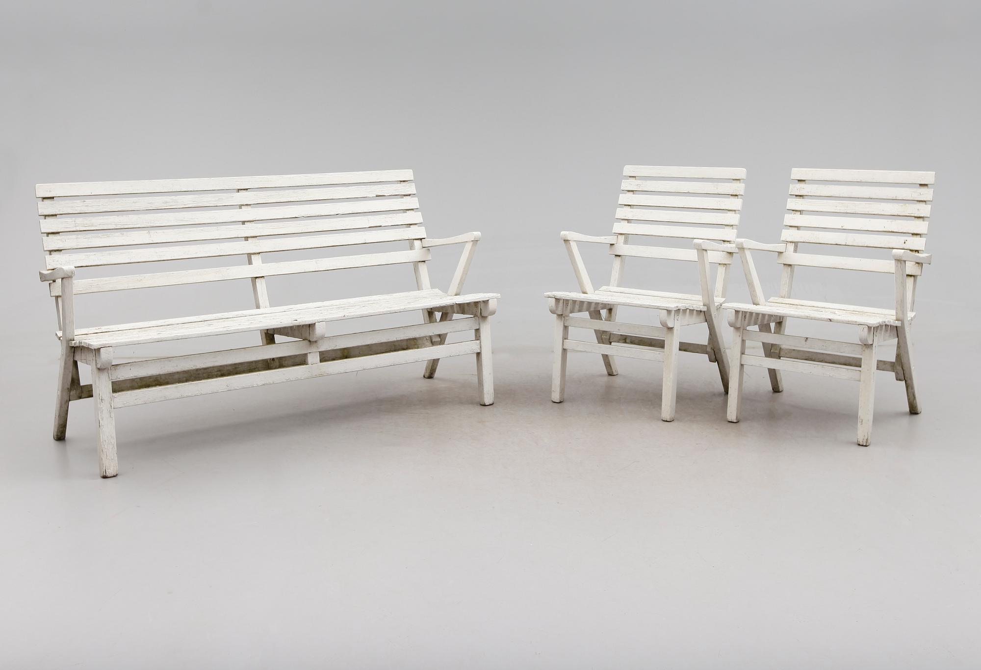 TRÄDGÅRDSGRUPP, 3 delar, "Bergshamra", Carl Malmsten, 1900-talets andra hälft.