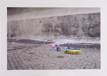 Slinkachu, photograph signed and dated 08 and numbered 5/5.