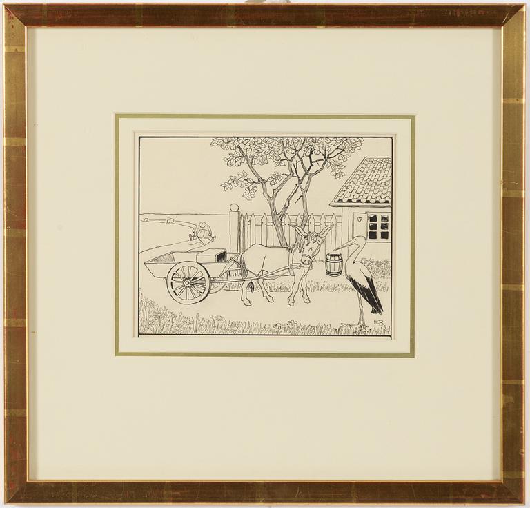 Elsa Beskow, Donkey with cart.