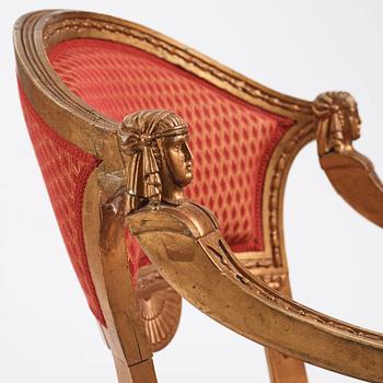 A pair of Swedish chairs in N C Salton's manner,  19th century.