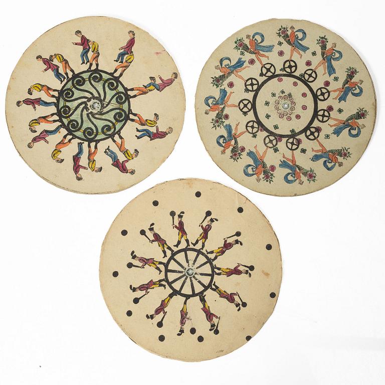 Phénakistiscope, "Disque Magique/Troll-Skifvan", probably France, 19th century.