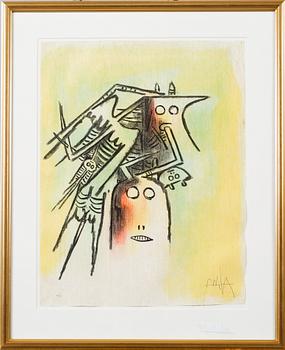 WIFREDO LAM, färglitografi, signerad och numrerad IV/L.