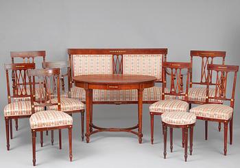 37. A SET OF FURNITURE, 10 PCS.