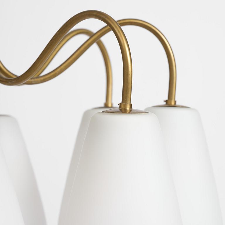 Harald Notini, eller Uno Westerberg, taklampa, Arvid Böhlmarks Lampfabrik, Stockholm, 1950-tal.