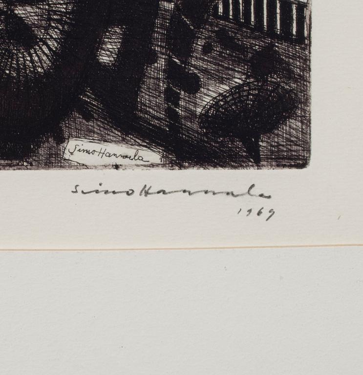 SIMO HANNULA, etsning, signerad, daterad 1969, numrerad 5/40 Tirée par l'artiste.