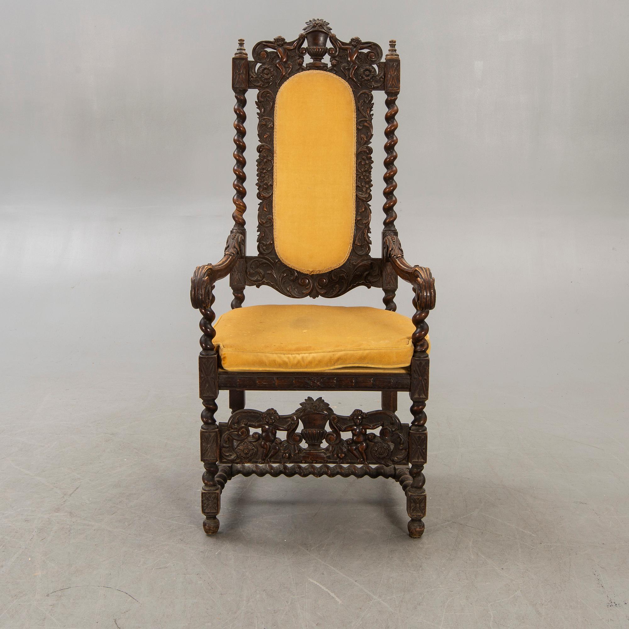 A Baroque style armchair later part of the 19th century.