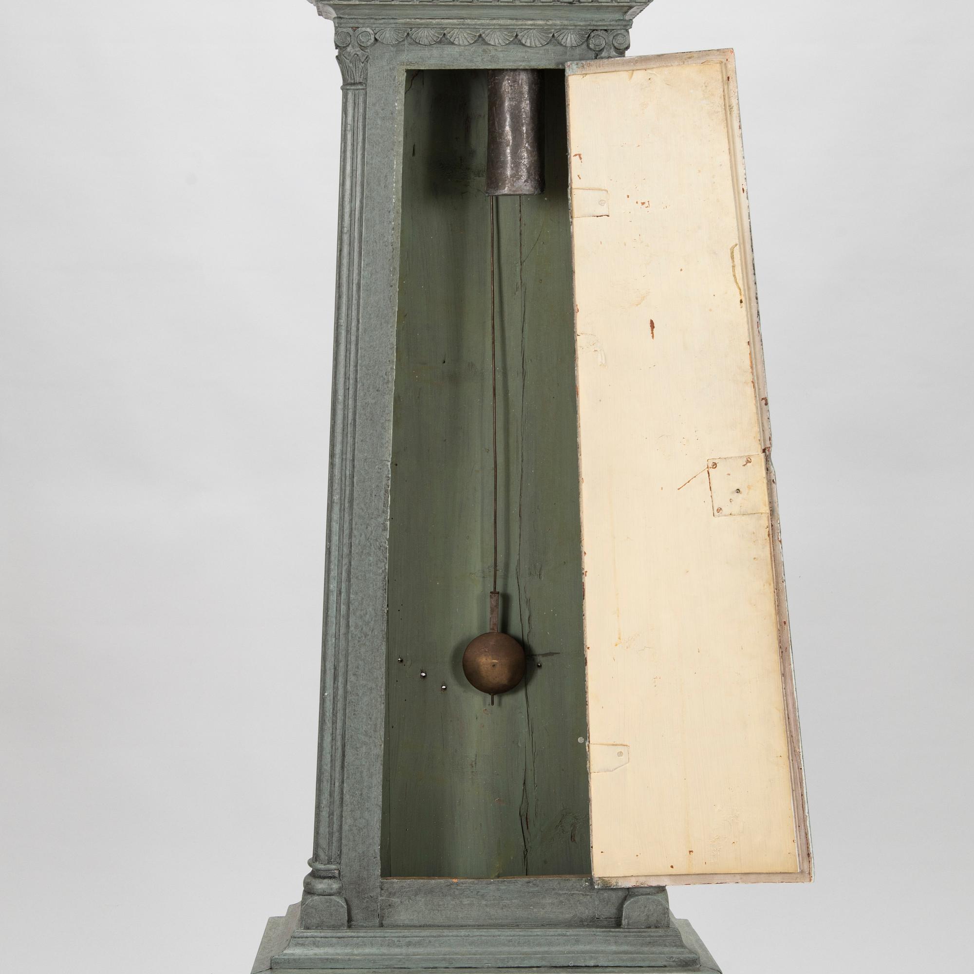 A Gustavian early 19th-century longcase clock by Assar Jacobsson, Sweden.