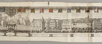 ERIK DAHLBERGH, gravyr, Karl X Gustafs gravtåg, ur Samuel von Pufendorfs verk från 1696.