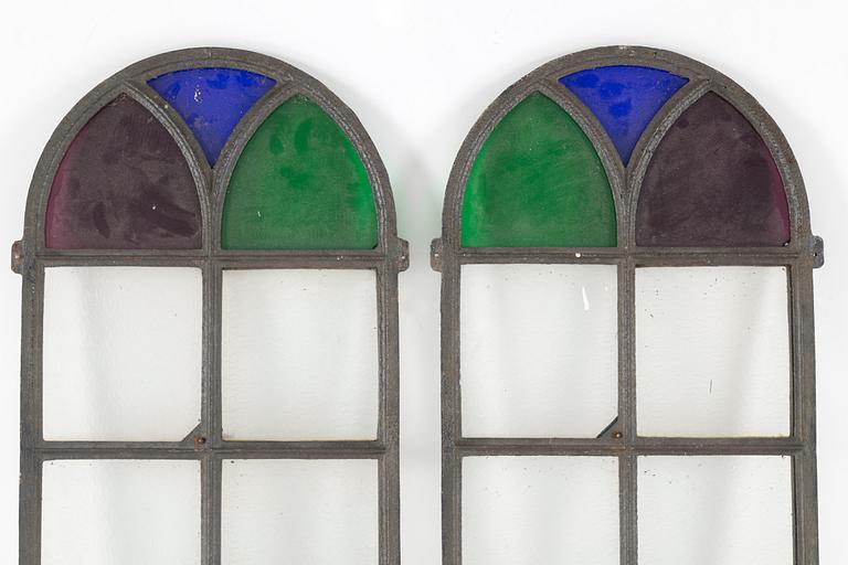 A pair of cast iron and glass windows, first half of the 20th century.