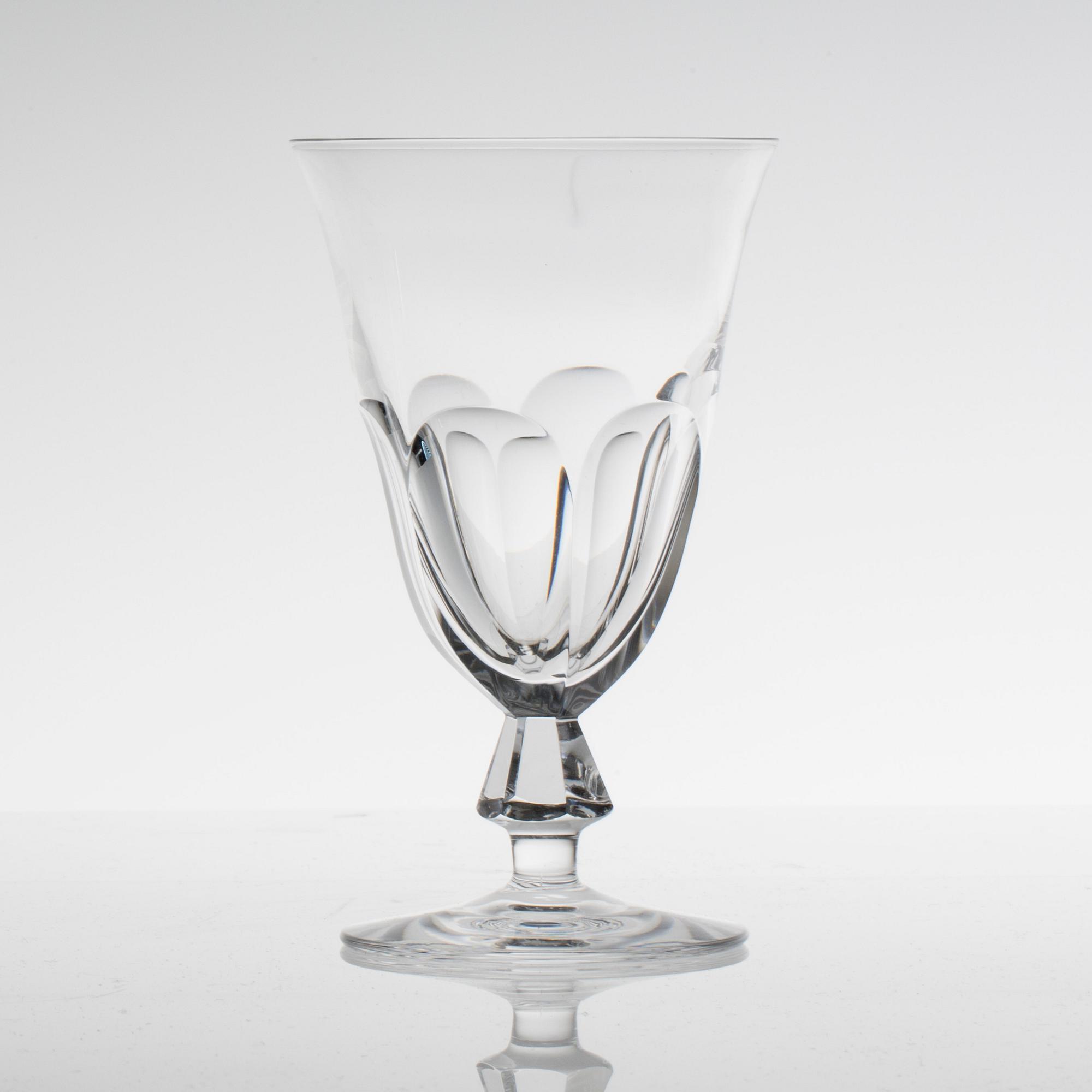 VINGLAS, 12 st "Bergh", design Elis Bergh för Kosta, 1900-talets mitt/andra hälft.