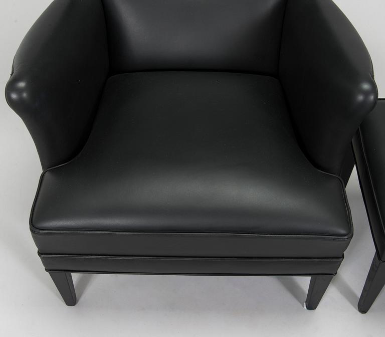 Frits Henningsen, fåtölj, "Heritage Chair", modell "FH419", och fotpall, Carl Hansen & Son, Danmark.