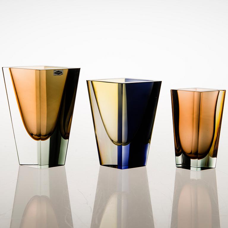 Kaj Franck, A set of six signed 'Prisma' vases.