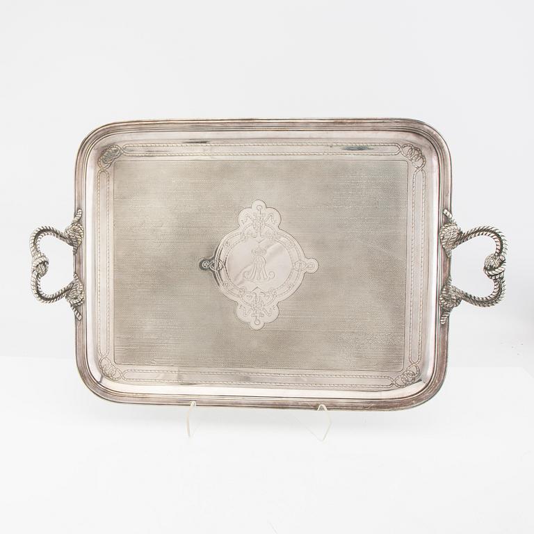 Tray Fratelli Broggi Italy first half of the 20th century nickel silver.