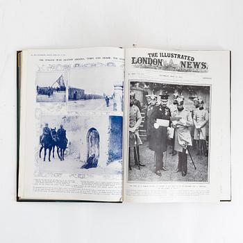 A set of 17 Illustrated London News, in leather bindings from the years 1912-1918.
