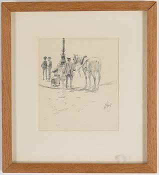 NILS KREUGER, indian ink on paper, signed NKrgr. Probably executed in Paris 1884-86.