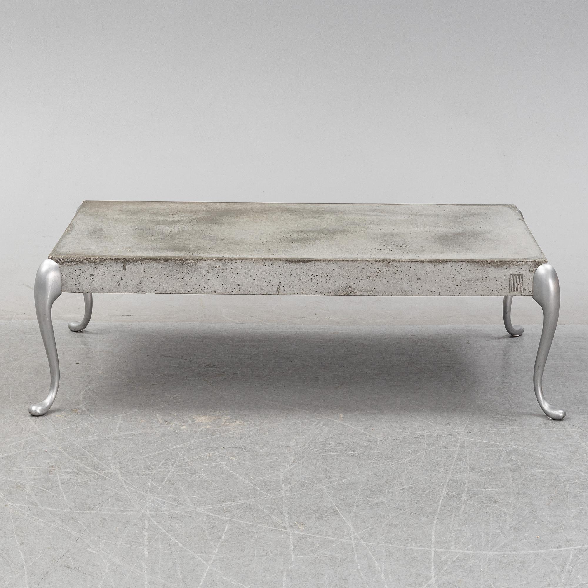 A concrete coffee table by Morten Voss, designed 1994.