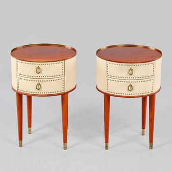 NATTYGSBORD, ett par, Halvdan Pettersson, Möbelfabrik, Tibro, 1950-tal.