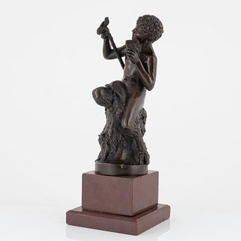 Fritz Schulze, efter, skulptur, signerad, brons, höjd 23 cm (inklusive stenbas 30 cm).