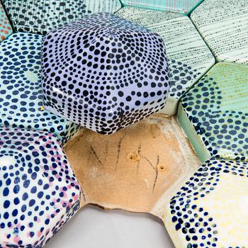 HEINI RIITAHUHTA, a porcelain hexagon relief 'Cloud', signed Heini Riitahuhta.