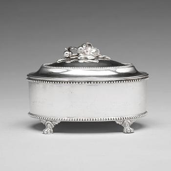 193. A Swedish 18th century silver sugar-casket, mark of Petter Eneroth, Stockholm 1789.