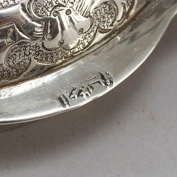 An 18th century silver beaker and cover, fantacy marks like Swedish pewter marks.