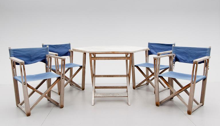 TRÄDGÅRDSMÖBEL, 5 delar, "På Kryss" Björn Hultén, samt "Viken", Gunnila Norin, 1900-talets andra hälft.